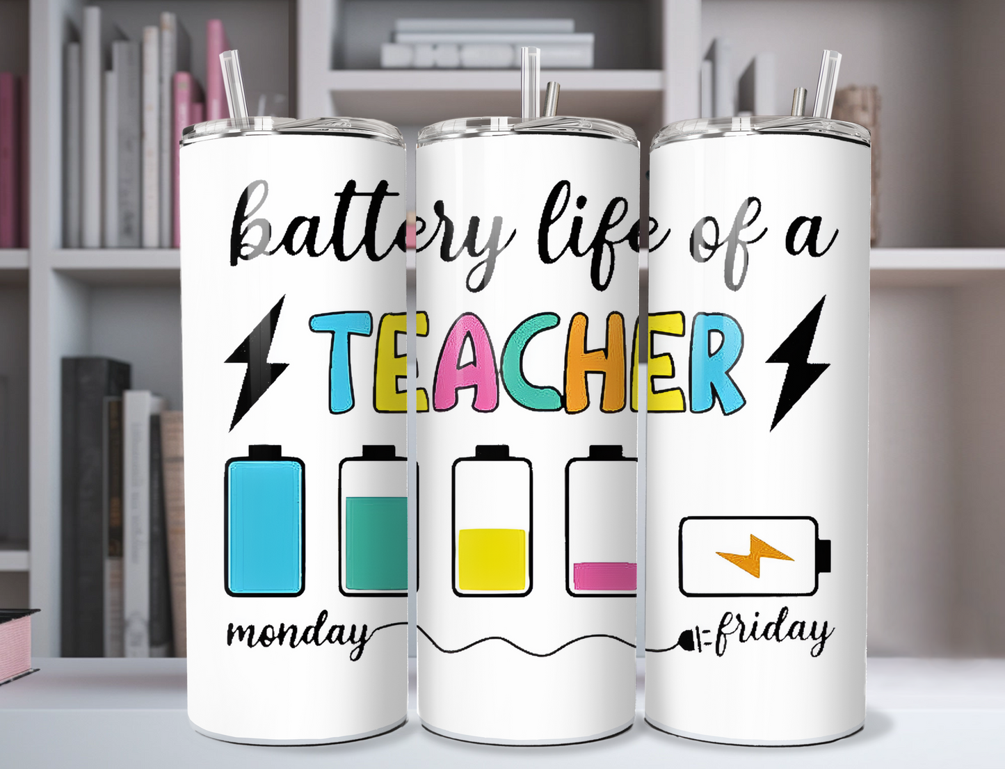 Battery Life Of A Teacher 20oz Stainless Steel Tumbler