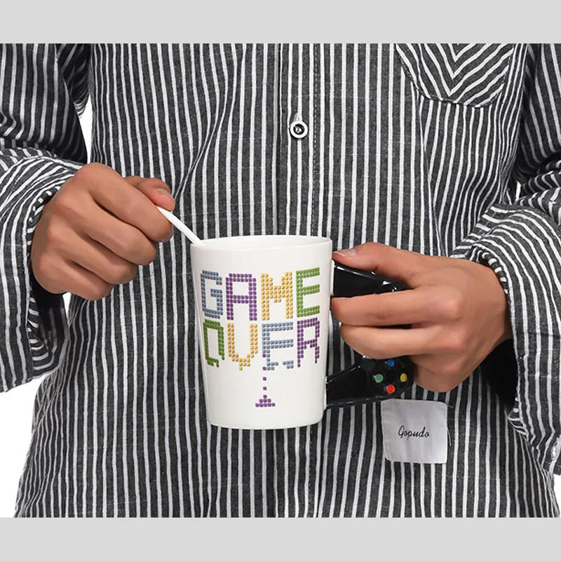 Gamepad Handle Arcade Style Ceramic Mugs - 400ml