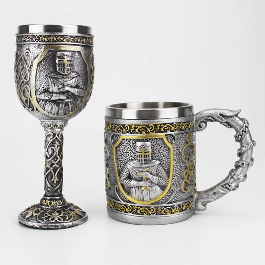 3D Knight Stainless Steel Wine Goblet