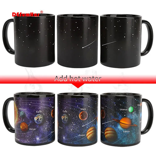 New design Solar system Magic Mugs,Temperature Changing Cup,Color Chameleon Mugs Heat Sensitive Cup Coffee Tea Mug Novelty Gift