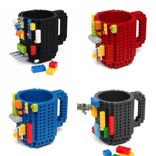 Build-On-Brick 12oz (350ml) Plastic Cup with 3 Blocks