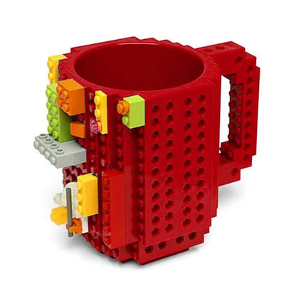 Build-On-Brick 12oz (350ml) Plastic Cup with 3 Blocks