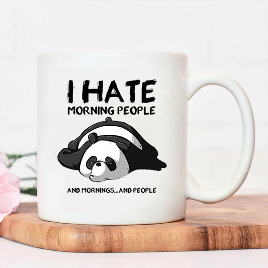 Hot Lazy Panda I Hate Morning People Print Ceramic Mug Coffee Mug Water Cup Lovely Animal Friends Casual Student Juice Mugs