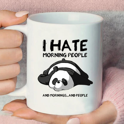 Hot Lazy Panda I Hate Morning People Print Ceramic Mug Coffee Mug Water Cup Lovely Animal Friends Casual Student Juice Mugs