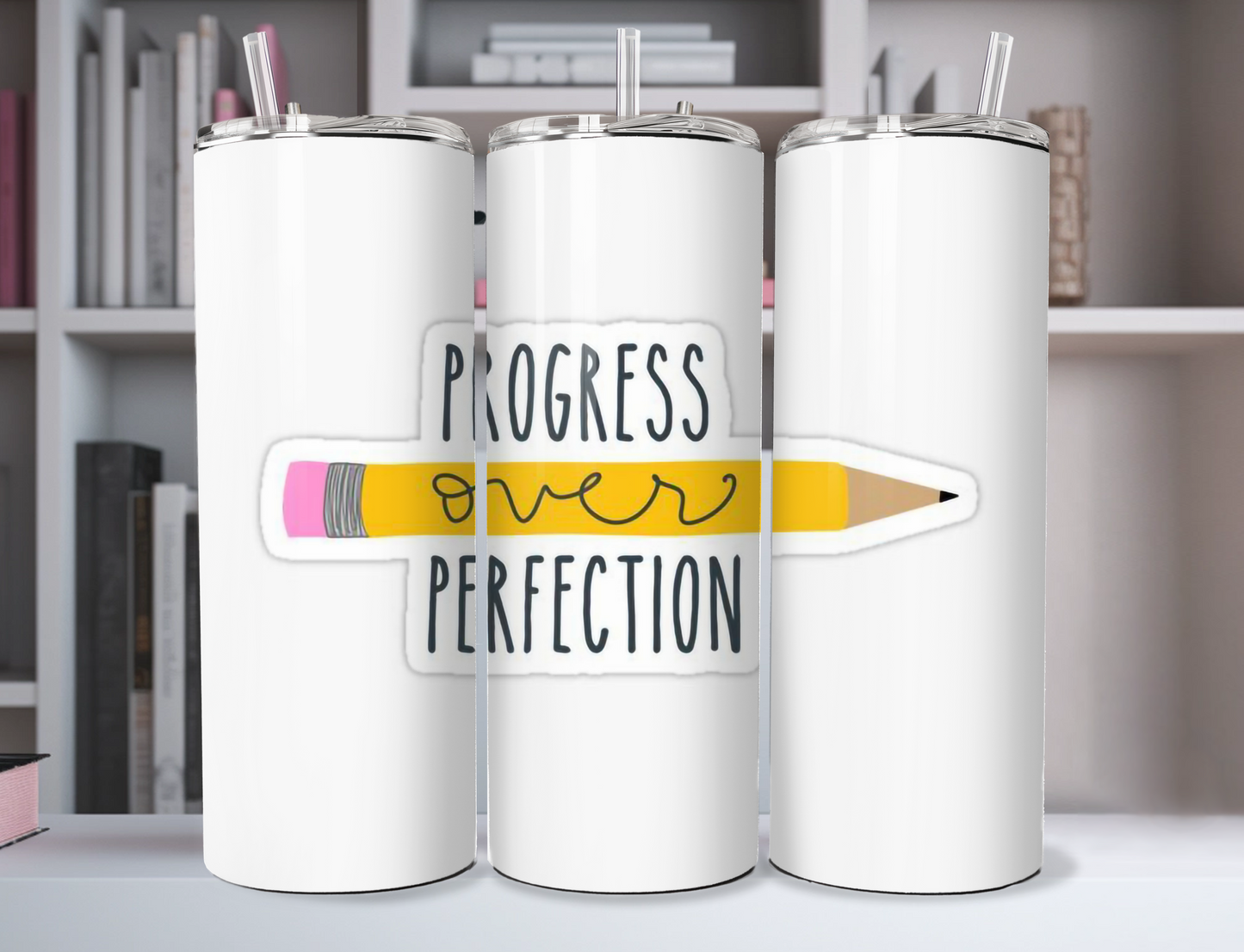 "Progress Over Perfection" 20oz Stainless Steel Tumbler