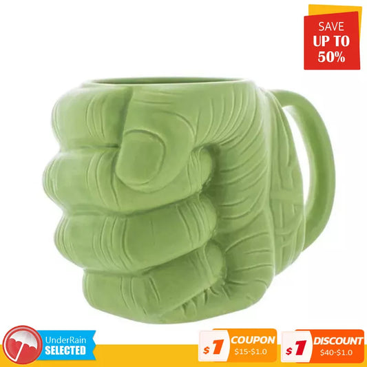 Green Hulk Fist Ceramic Mug For Coffee Tea Milk Drinkware Cups Anime Porcelain Drinking Mug Boy Man Gifts birthday present