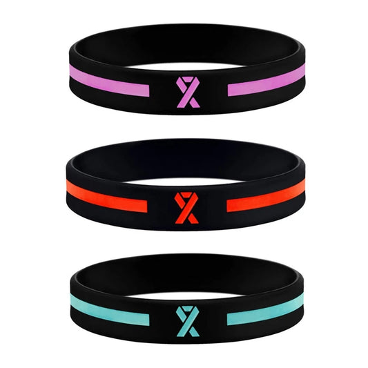 Pink Awareness Ribbon Silicone Bracelets Unisex Wristbands for Men Women - Cancer for Survivor Hospital Gi