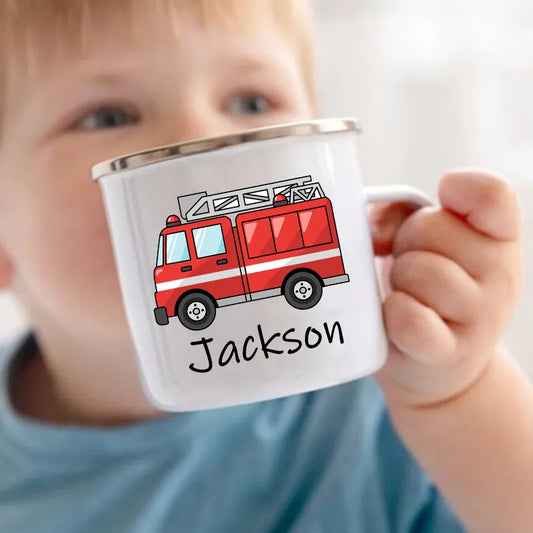 Personalized Mug for Kids Hot Chocolate Custom Car with Name Mug for Boys Kids Handle Mugs Birthday Party Favors Children's Gift