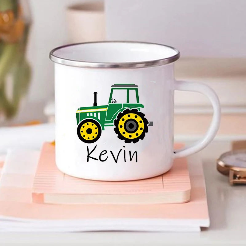 Personalized Mug for Kids Hot Chocolate Custom Car with Name Mug for Boys Kids Handle Mugs Birthday Party Favors Children's Gift
