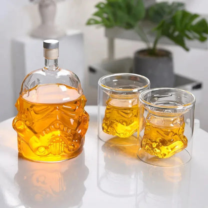 750ml Wine Glass Set Storm Trooper Helmet Whiskey Decanter White Soldier Liquor Bottle Wine Glass Accessories Creative Men Gift