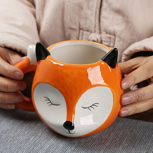 Cute 500ml Ceramic 3D Fox Mug