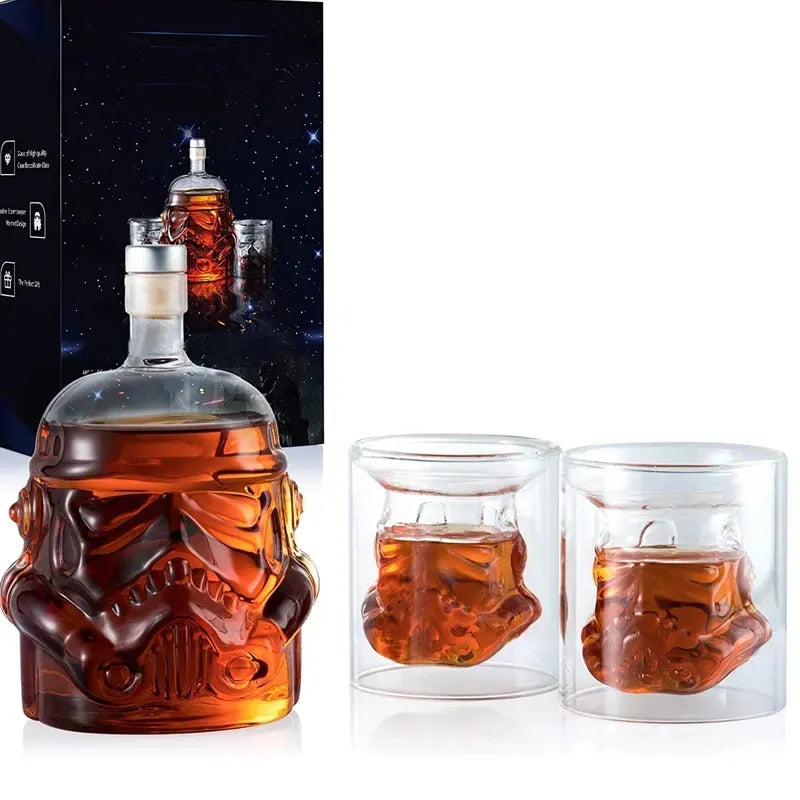 750ml Wine Glass Set Storm Trooper Helmet Whiskey Decanter White Soldier Liquor Bottle Wine Glass Accessories Creative Men Gift