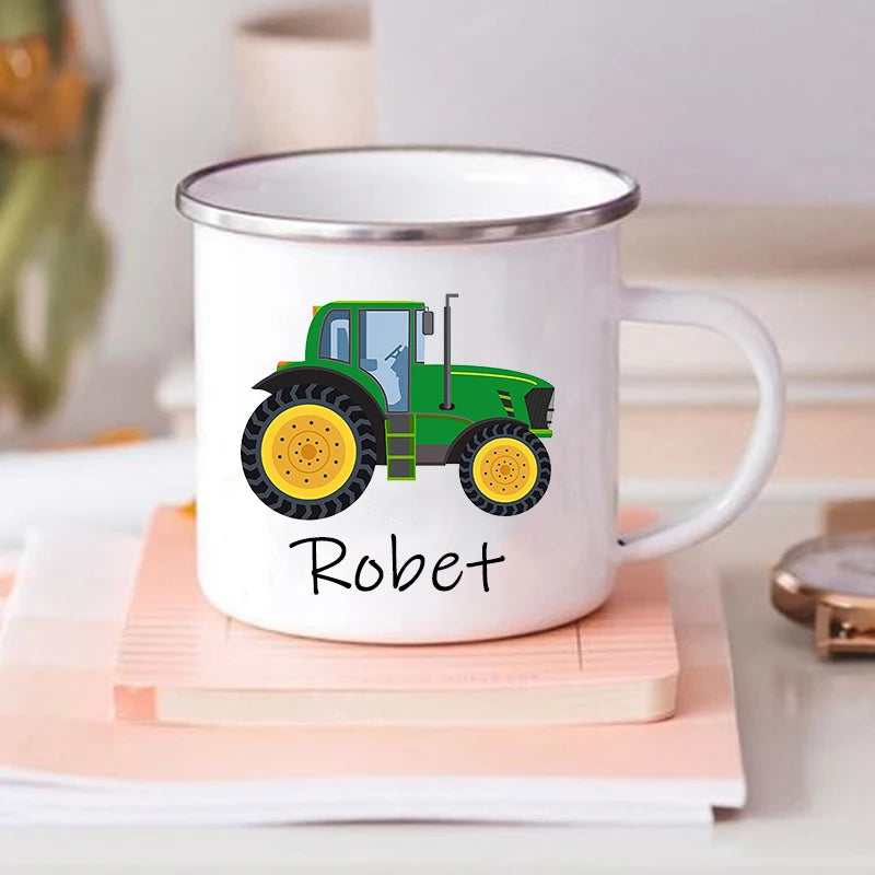 Personalized Mug for Kids Hot Chocolate Custom Car with Name Mug for Boys Kids Handle Mugs Birthday Party Favors Children's Gift