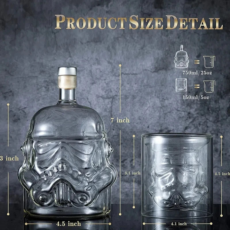 750ml Wine Glass Set Storm Trooper Helmet Whiskey Decanter White Soldier Liquor Bottle Wine Glass Accessories Creative Men Gift