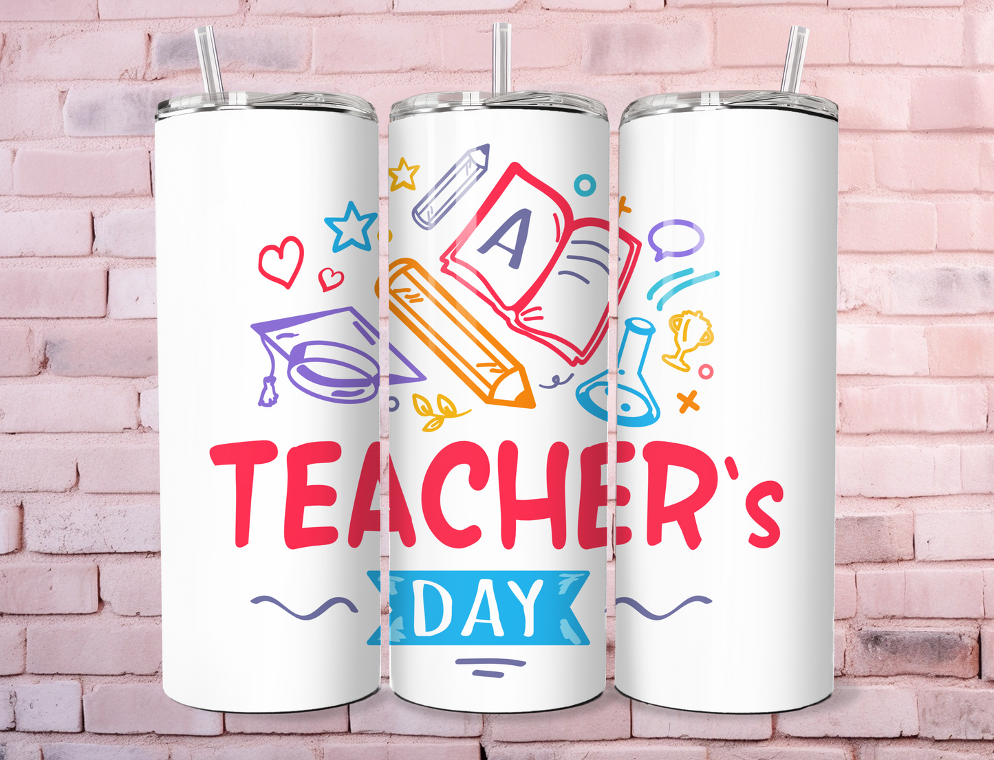 Teachers Day Colorful 20oz Stainless Steel Tumbler